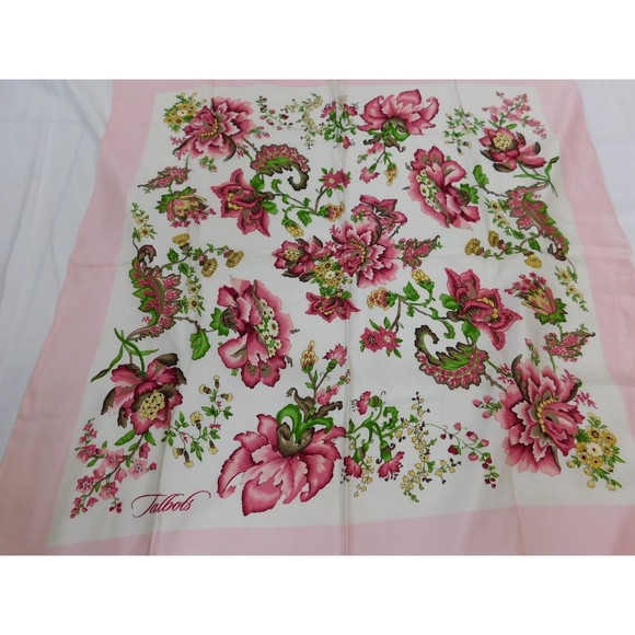 Talbots Accessories - TALBOT'S SILK FLORAL PRINT LARGE WRAP SCARF 34"X32"